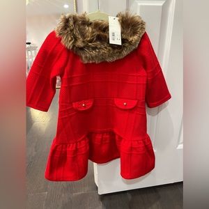 Janie and jack red fur collar 2t dress